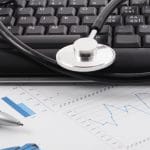 stethoscope in doctors office showing medical health concept